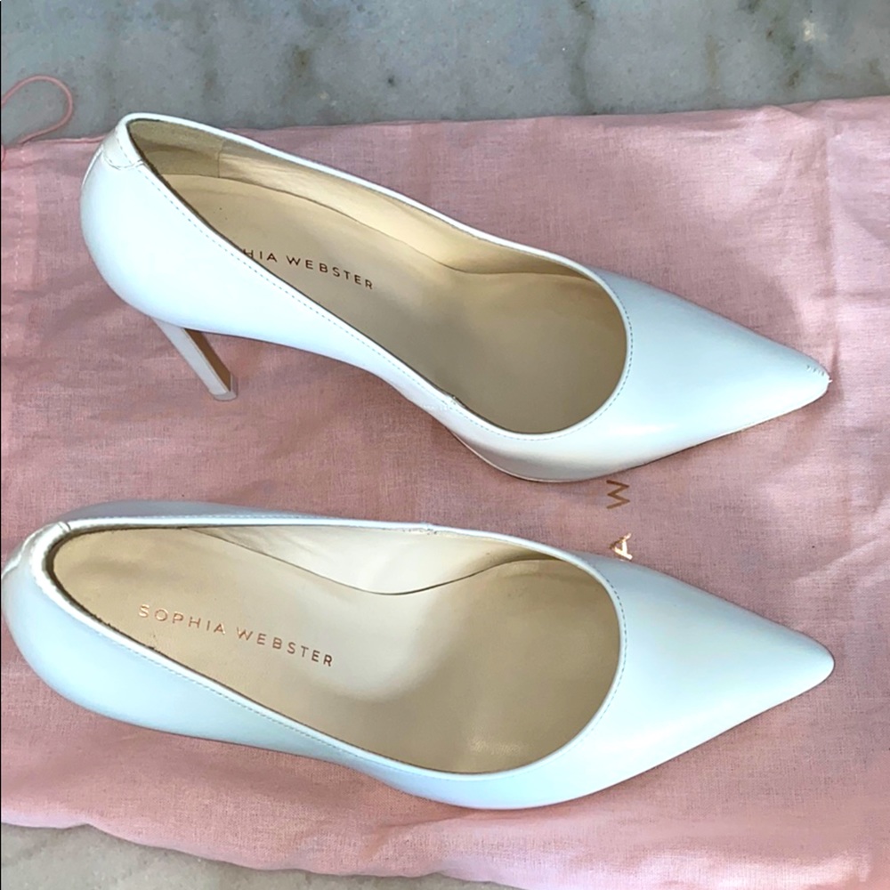 Sophia Webster White Leather Pumps - Picture 1 of 10